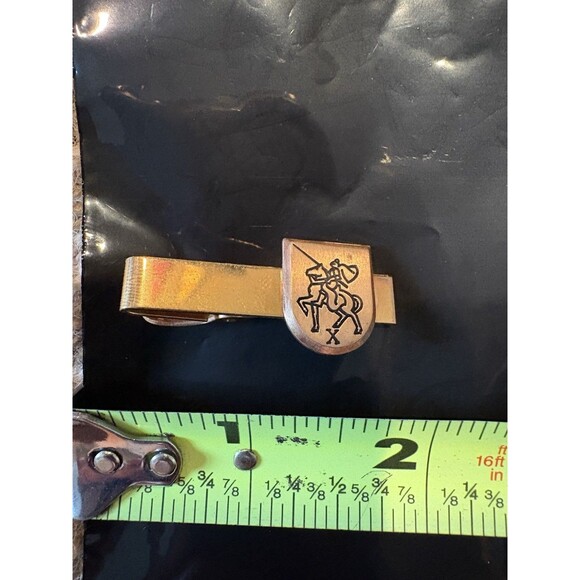 Horse Head Horseshoe Equestrian Tie Bar Clip Gold Jewelry - Picture 3 of 3